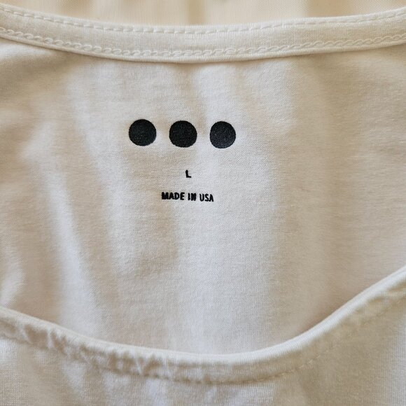 Three Dots Cold Shoulder White Top Size L - Picture 3 of 7